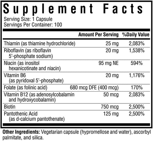 100 Capsules Vitamin B Complex U86164