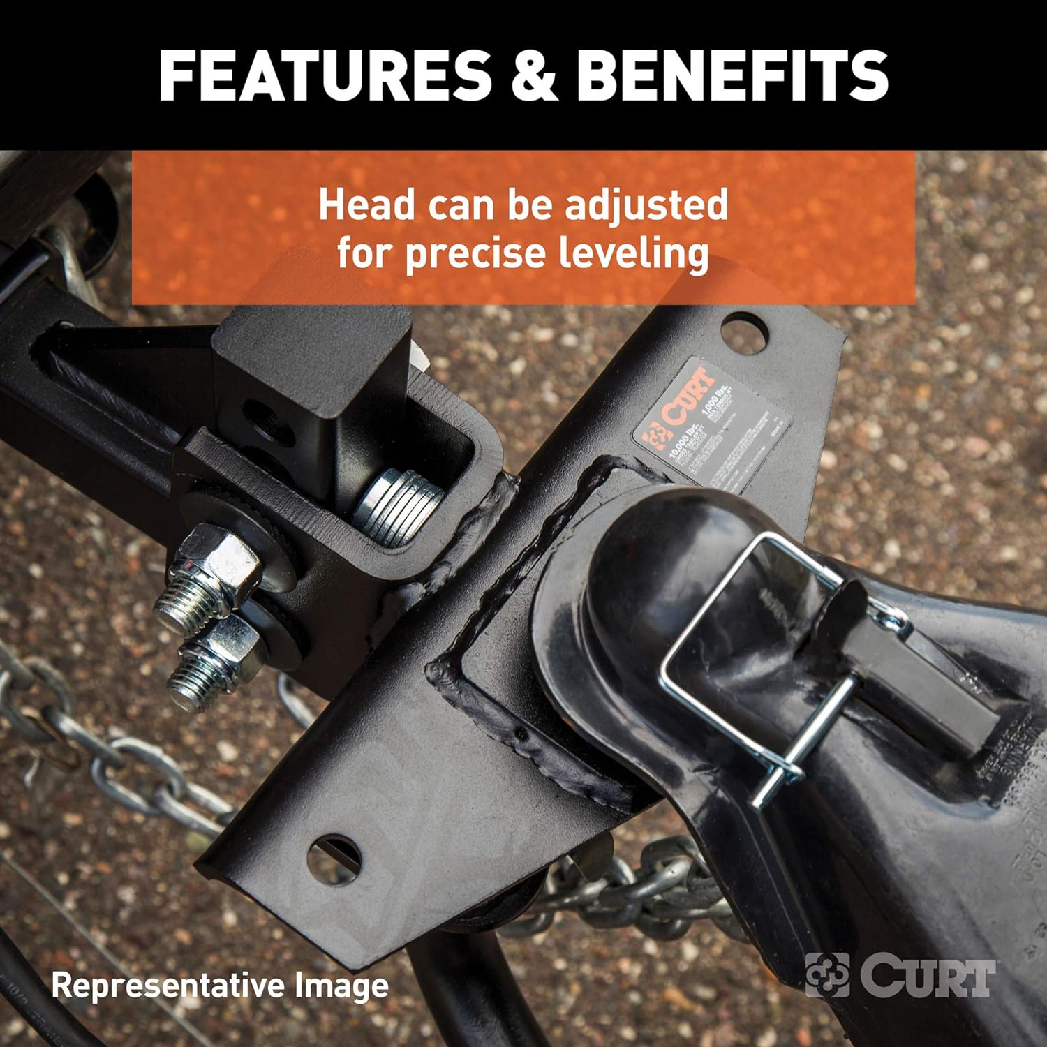 Black Round Bar Weight Distribution Hitch with 2-In Shank, 2-5/16-Inch Ball S749431