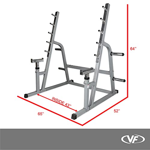 Adjustable Spotter Arms Half Power Cage Bench Press and Squat Rack Combo V8469