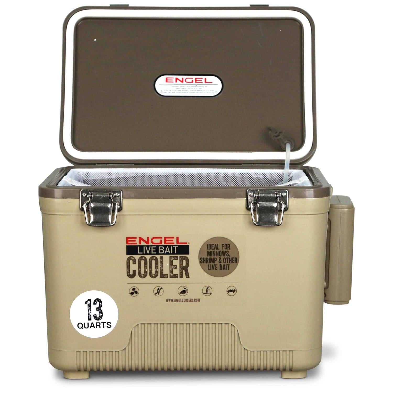 Live Bait Pro Cooler with Rechargeable Aerator & Stainless Hardware I667241
