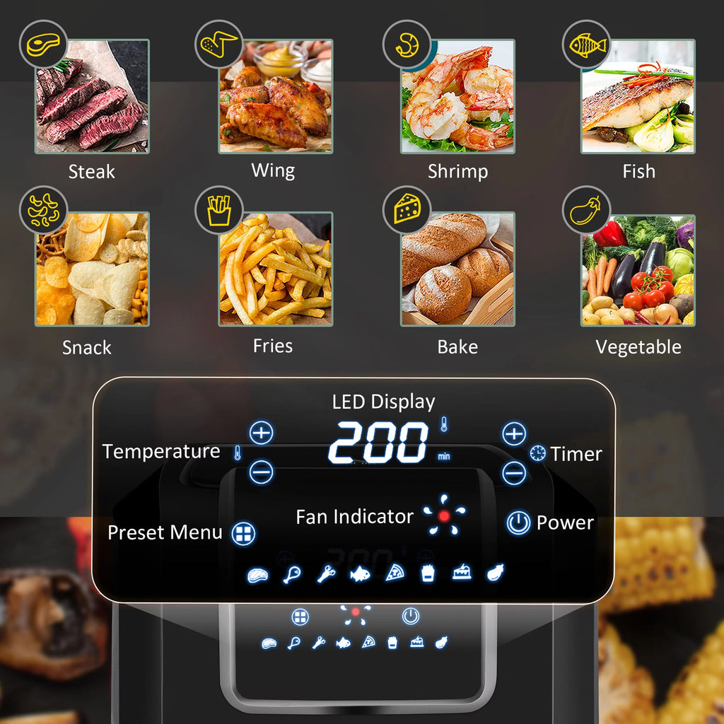 Black 6.9 Quart Air Fryer with Nonstick Basket C45076