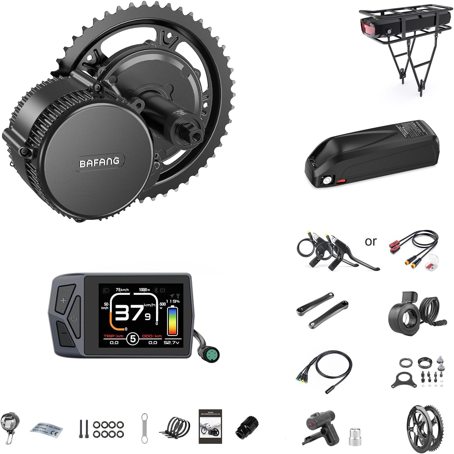 48V20AH Mid Drive Ebike Conversion Kit with Gear Sensor B49114