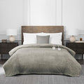 King Size 100in x 90in Polyester Velvet Electric Heated Blanket R7338