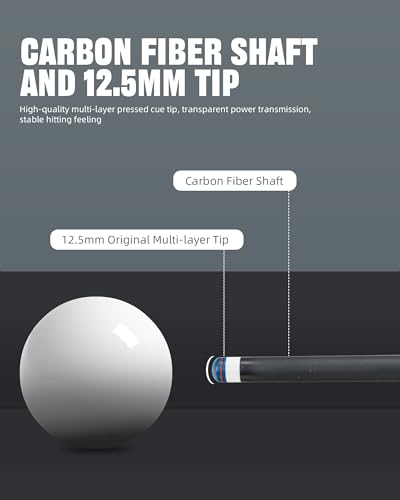 Carbon Fiber Pool Cue Stick 58" with 12.5mm Tip I2684
