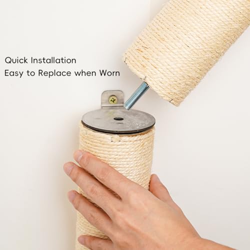 40" Wall Mounted Cat Scratcher Sisal Scratching Post Z284201