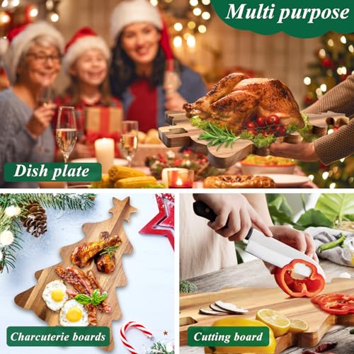 16.5" Acacia Wood Christmas Tree Charcuterie Board N88754