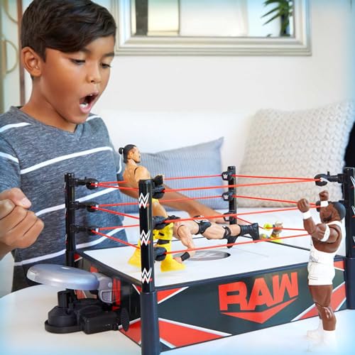 WWE Wrekkin' Kickout Ring Playset with Launcher, Crane, Championship, 13-inch x 20-inch H890