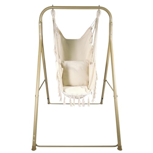 Hammock Chair Stand with Hanging Swing Chair, Heavy Duty Steel, Max Load 330 Lbs D996866