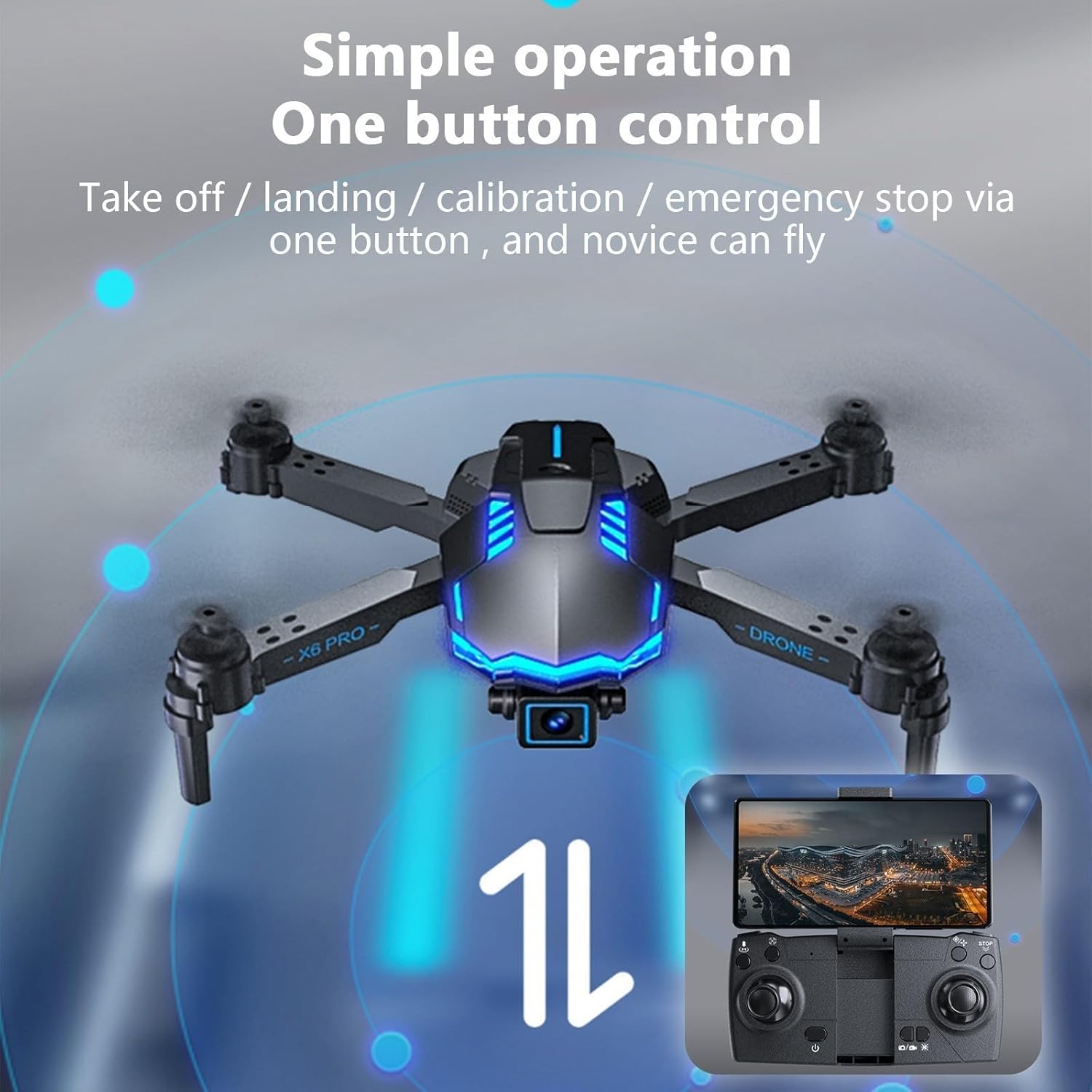 FPV Drone with 1080p HD Camera Altitude Hold Quadcopter Y53824