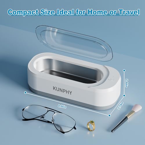 White Ultrasonic Jewelry Cleaner 12oz 46KHz Q966