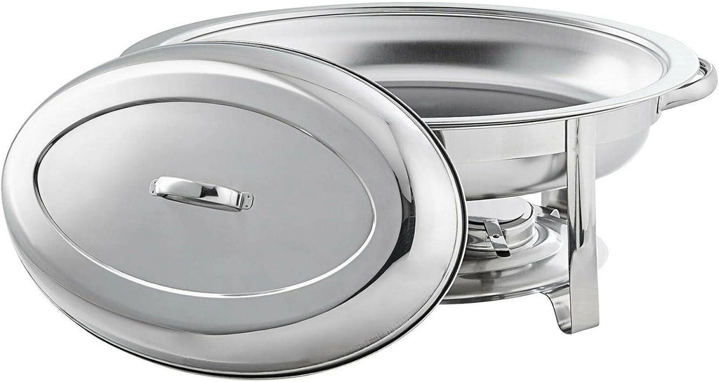 6 Qt. Oval Stainless Steel Chafer Chafing Dish Food Warmer Buffet Set U490
