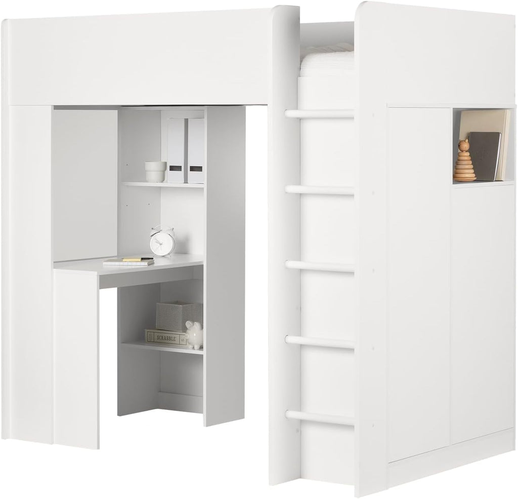 Pure White Twin Size Wood Murphy Bed J574213