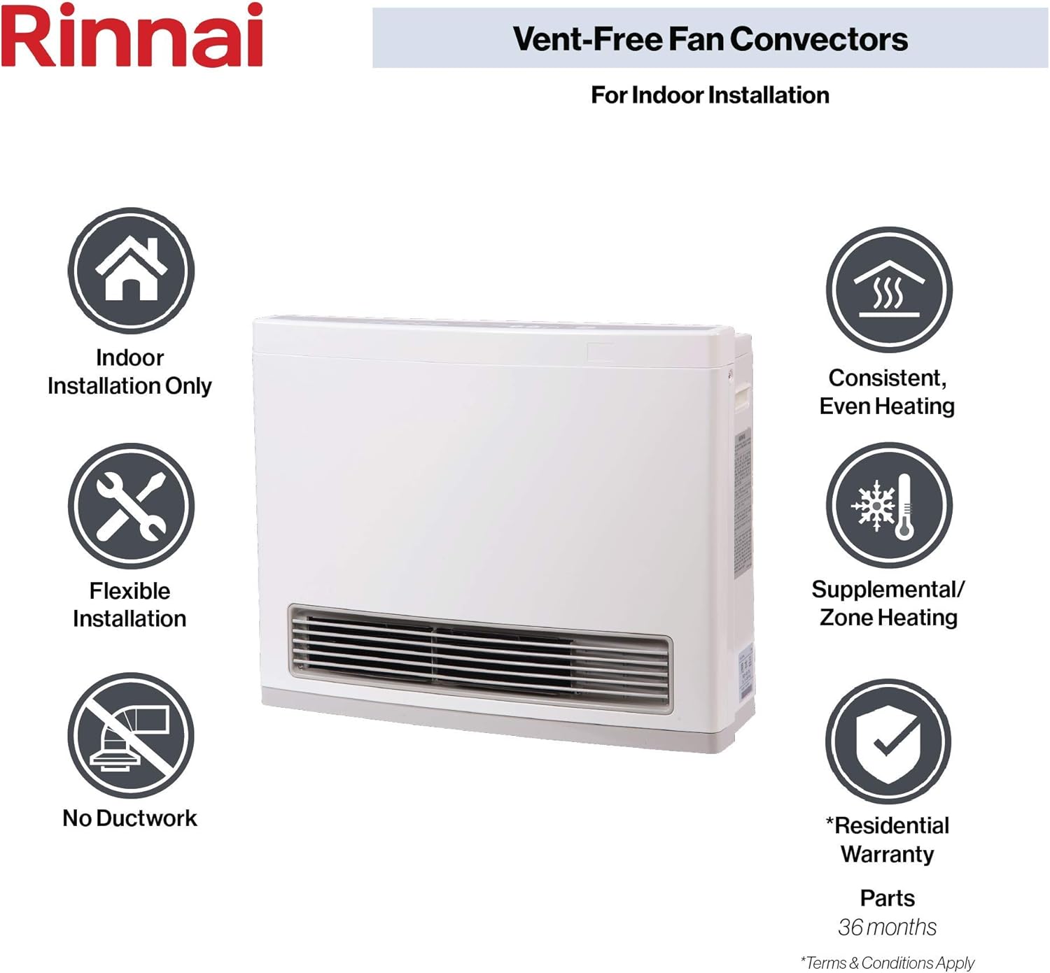 Ventless Natural Gas Heater with Programmable Thermostat A8389