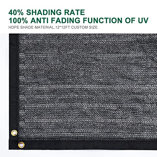 40% Shade Cloth 6.5x10FT Mesh Tarp with HDPE Material and Reinforced Grommets L71050