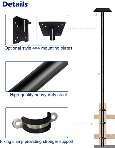 Matte Black Heavy Duty Bird Feeder Pole Kit E995000
