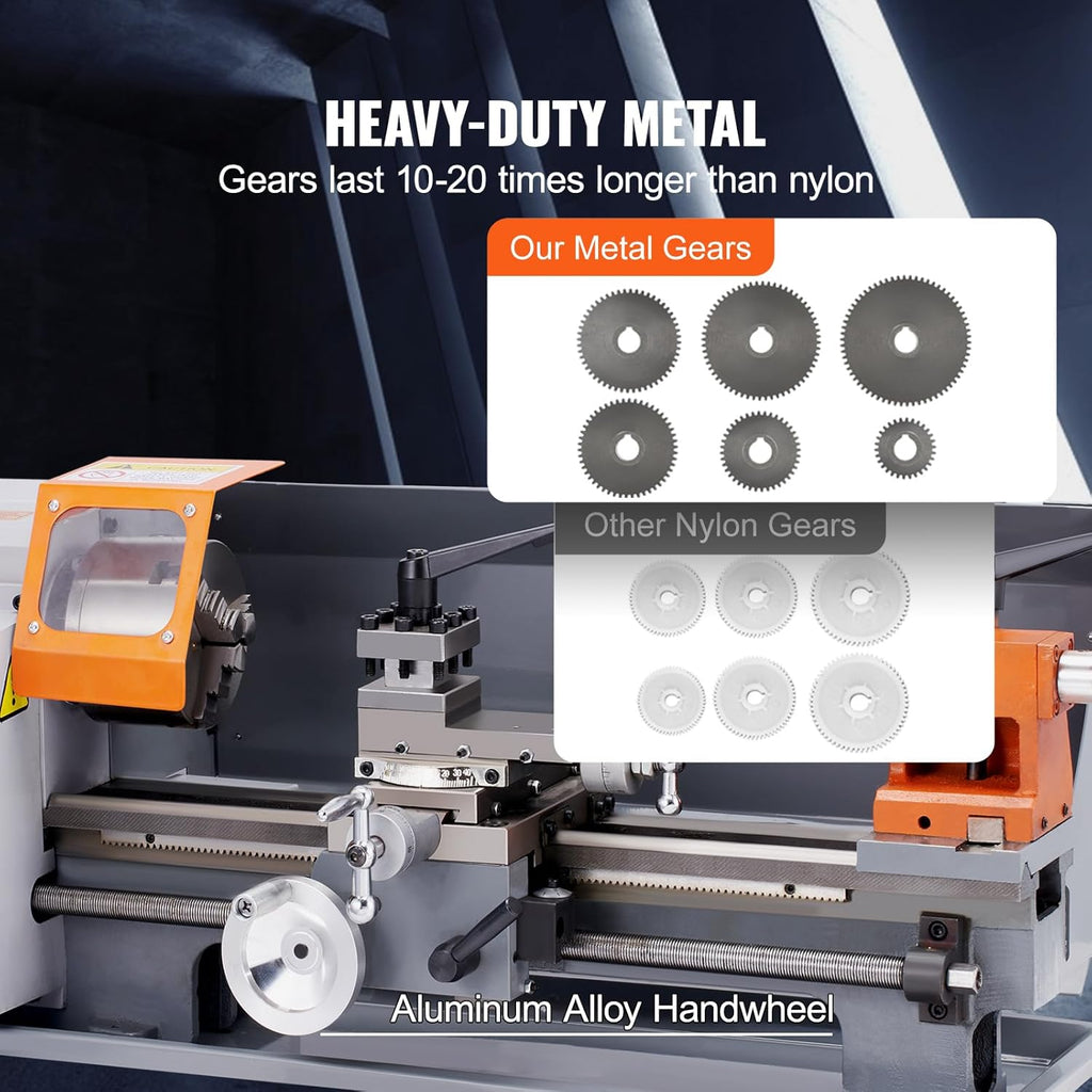 7.87'' x 13.78'' Precision Benchtop Metal Lathe C13224