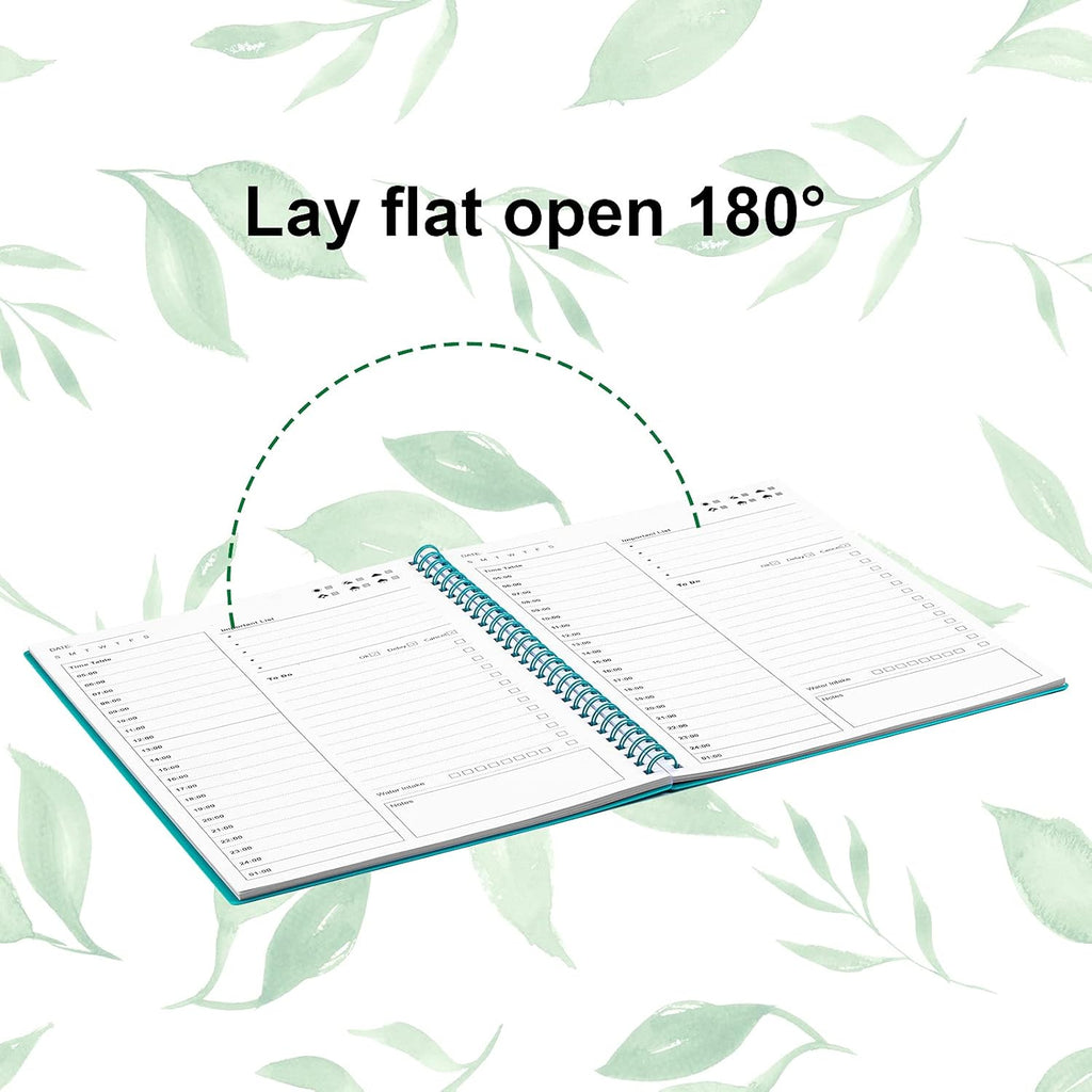 Green 5.2"x7.5" Undated Daily Planner H90238
