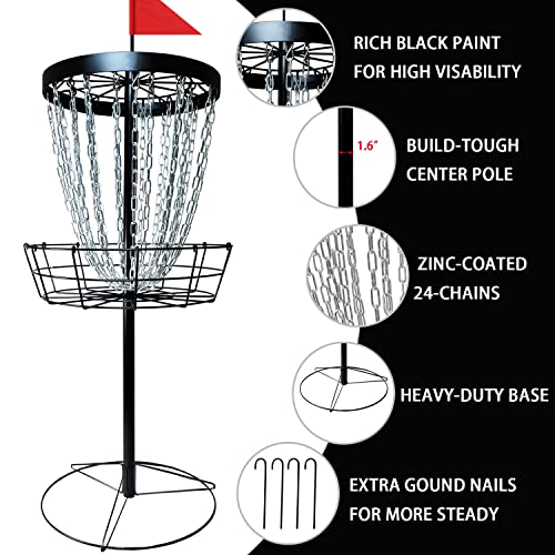 Portable Disc Golf Basket with 6 Discs and Carry Bag G531178