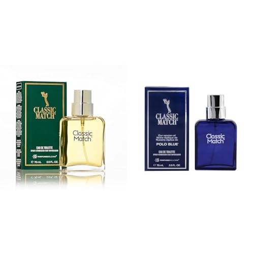 Classic Match EDT Spray Men 2.5 Fl Oz & Classic Match Polo Blue EDT Spray Men 2.5 Fl Oz U53215
