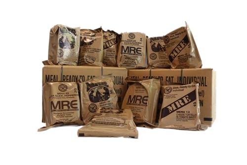 Military MRE Surplus Meals Ready to Eat with Heater Packs 1250 Calories per MRE 24 COMBO Emergency Food P832690