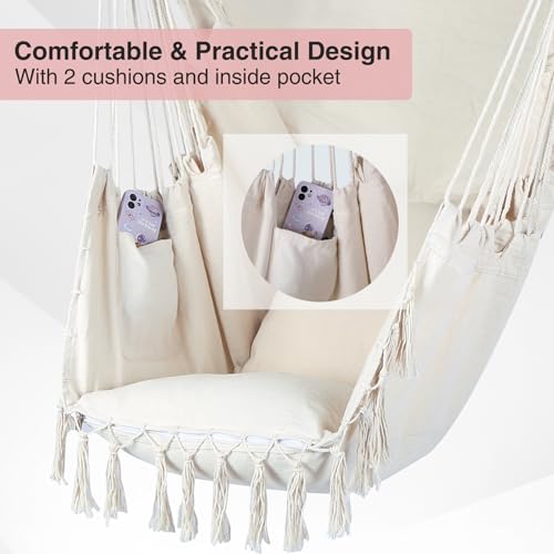 Hammock Chair Stand with Hanging Swing Chair, Heavy Duty Steel, Max Load 330 Lbs D996866