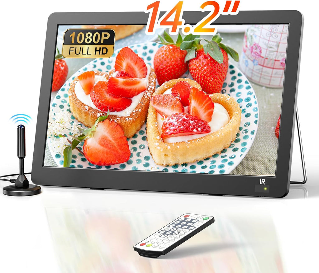 14.2" Portable Mini TV LCD Monitor 1080P with Digital ATSC Tuner W759