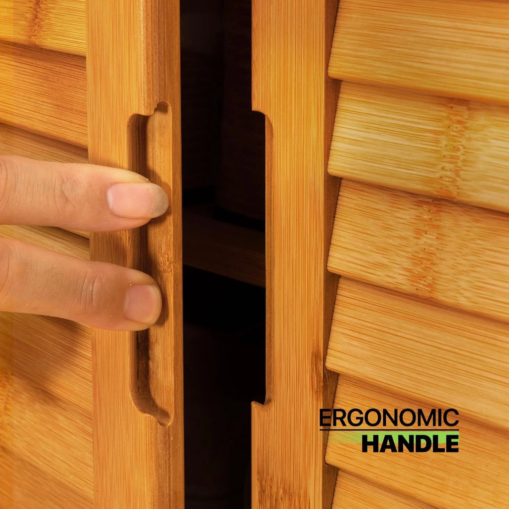 Bamboo Shoe Storage Cabinet With Drawer & Shutter Door Z11994