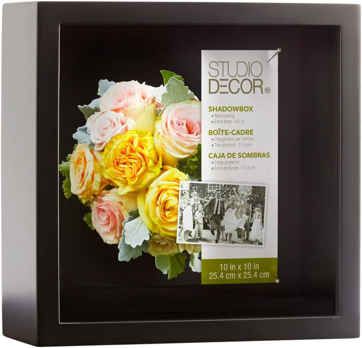 10" x 10" Black Extra Deep Shadow Box Display Case K4334