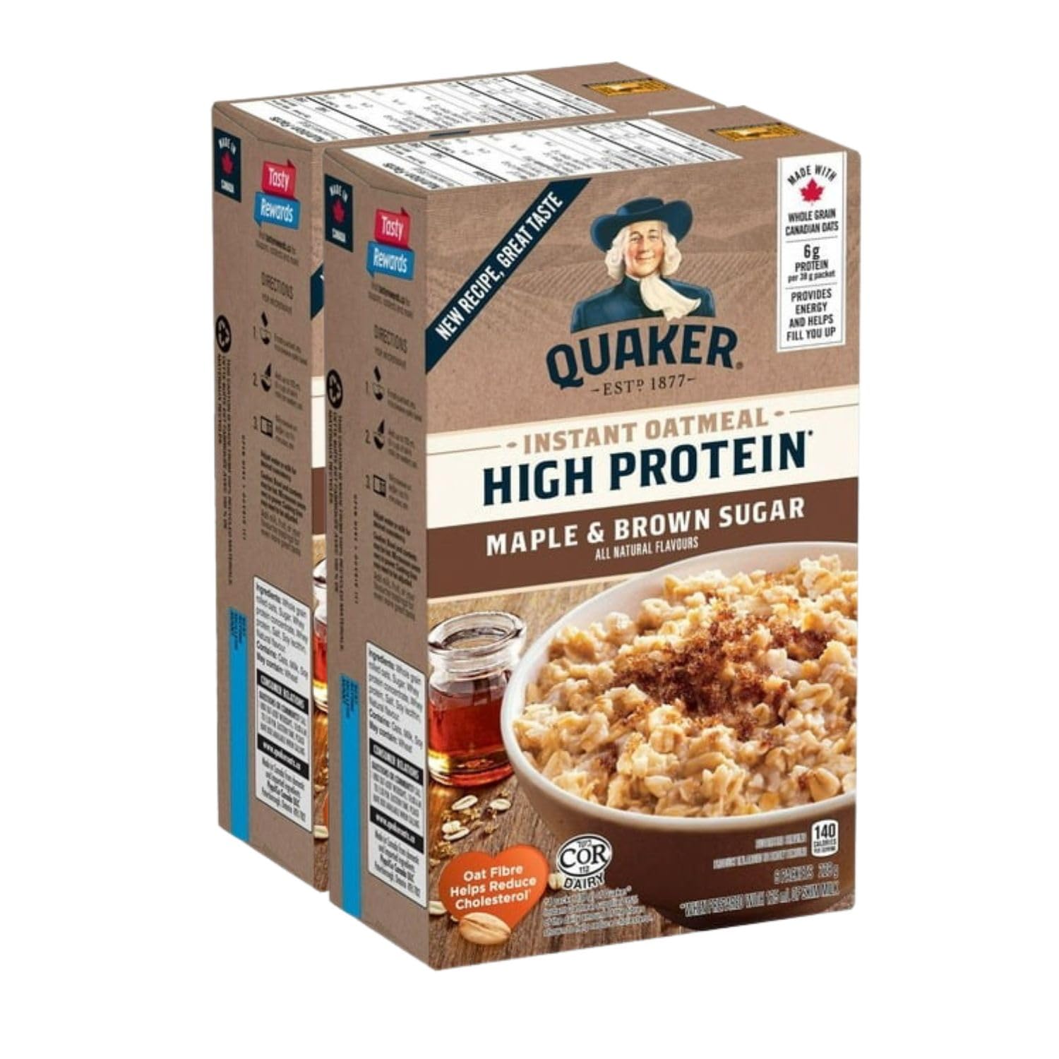 High Protein Maple & Brown Sugar Instant Oatmeal, 8 oz (Pack of 2) S3038