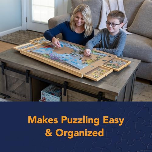 1000 Piece Wooden Puzzle Board with Drawers M732