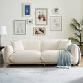 87" Oversized Sherpa Sofa with Metal Legs and 2 Pillows Q958712