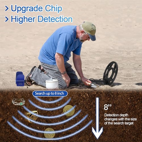 Metal Detector with 4.3IN Backlight Screen 10'' Waterproof Coil F146039