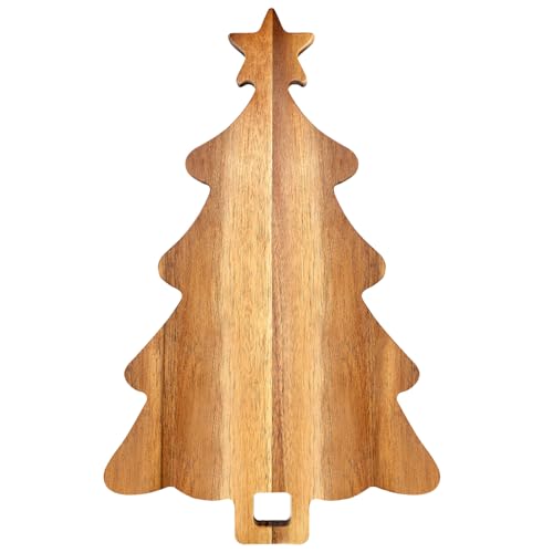 16.5" Acacia Wood Christmas Tree Charcuterie Board N88754
