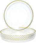 6 Pcs Clear Acrylic Charger Plates with Gold Bead Z98314