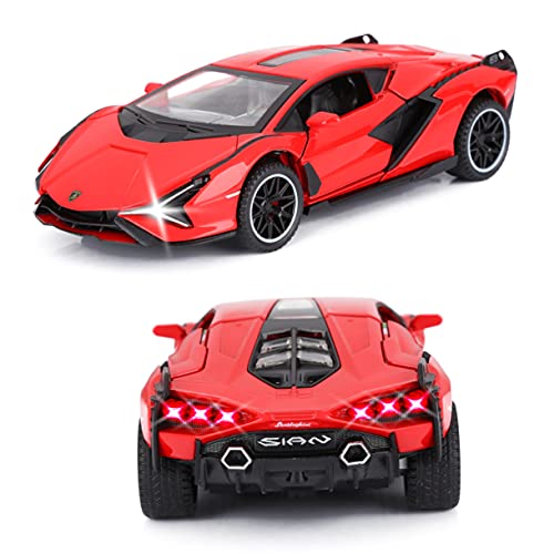 Blue Metal Model Car with Light and Sound Pull Back Toy Car T141682