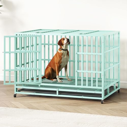 48 Inch Heavy Duty Steel Dog Crate with Removable Tray I44860