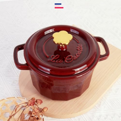2QT Red Enamel Coated Cast Iron Dutch Oven E99081