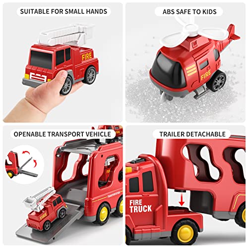 7-in-1 Friction Power Vehicle Toy Carrier Transport Trucks Car Set D410233
