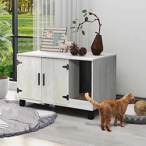 Pine Wooden Cat Litter Box Enclosure Y56670