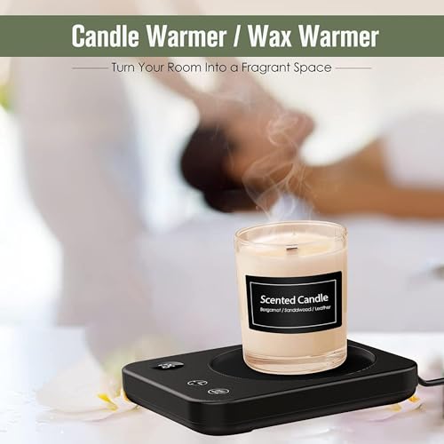 Black Mug Warmer with 3-Temp Settings and 2-12H Timer X900001
