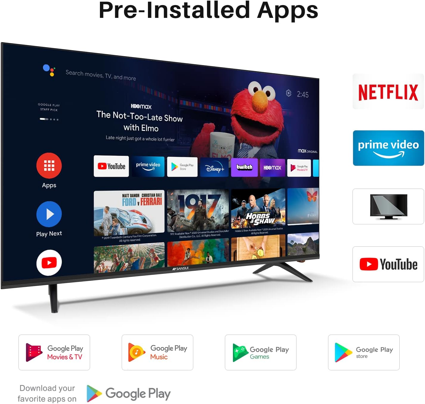55 inch 4K UHD HDR Smart LED Android TV L841