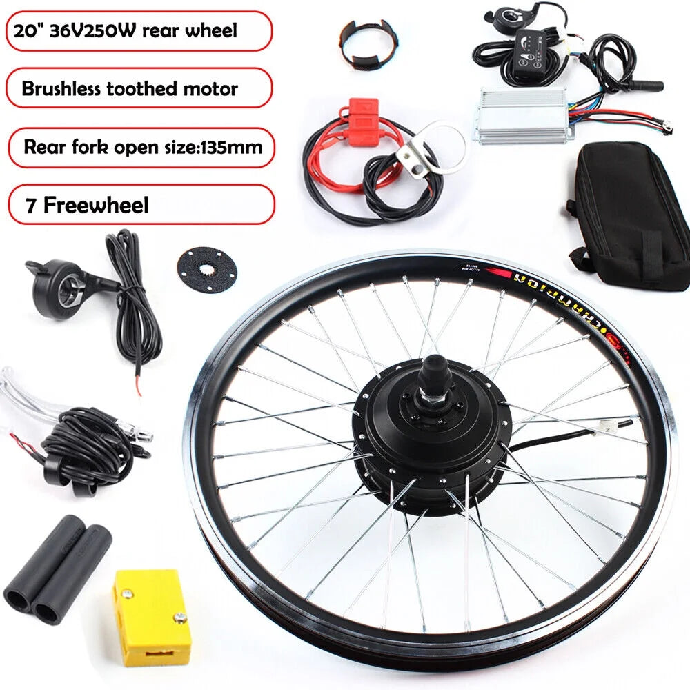 20'' 36V 250W E-Bike Rear Wheel Motor Conversion Kit V299721
