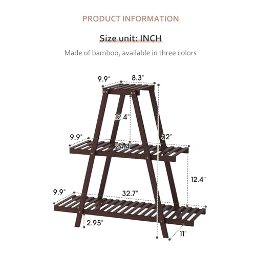 3 Tier 8 Potted Bamboo Plant Stand G140167