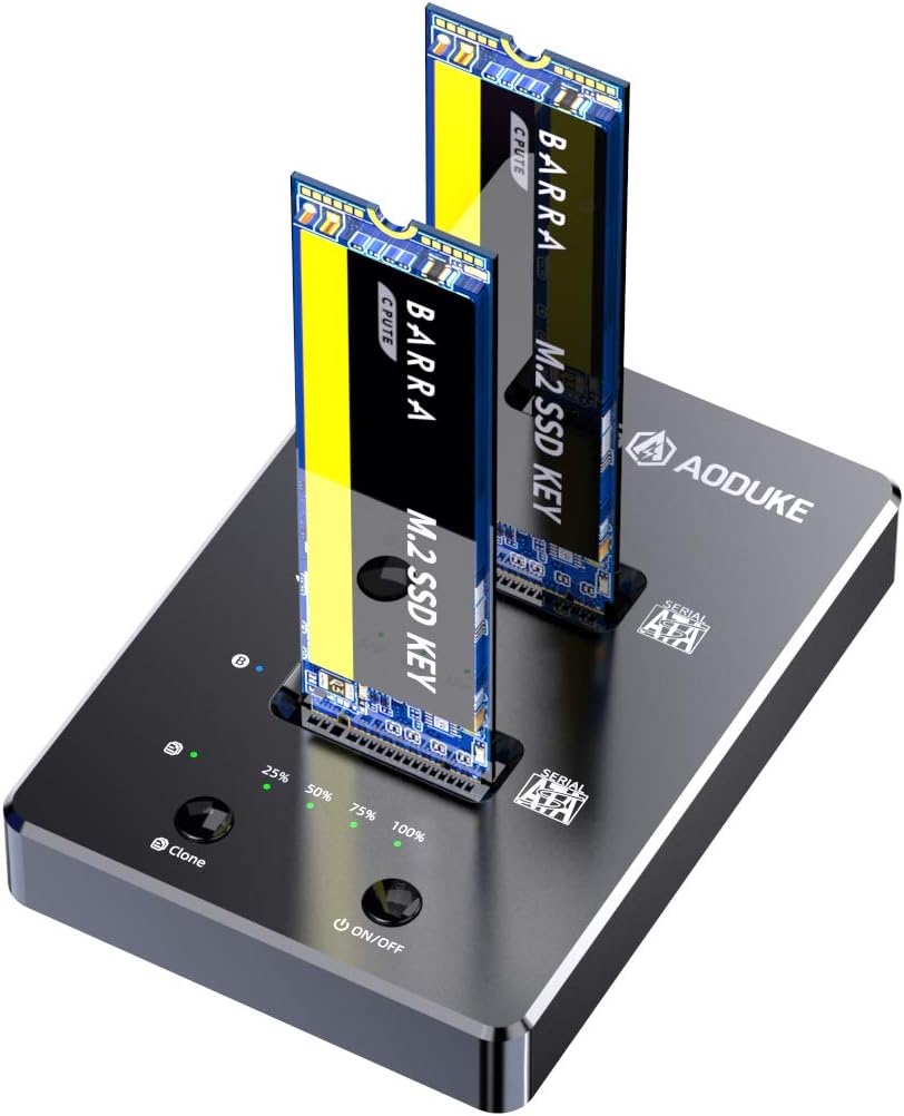 Dual-Bay NVME/SATA SSD Enclosure with Offline Clone V84709
