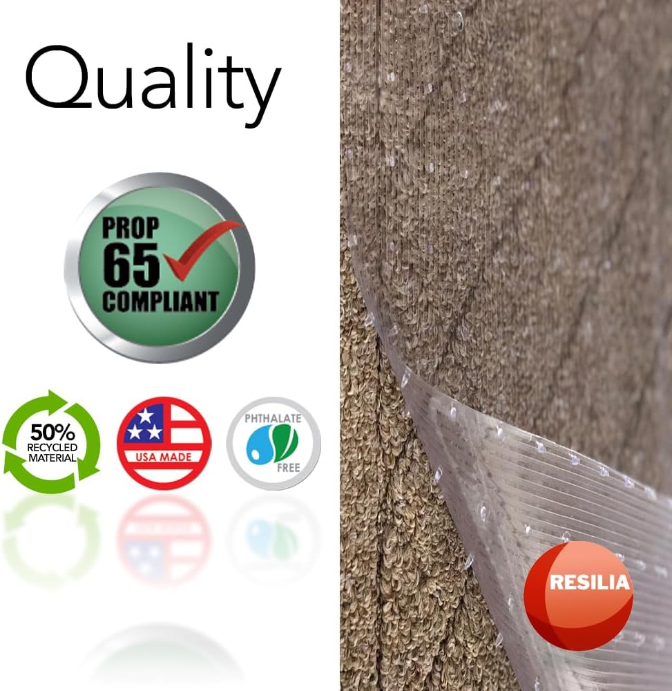 Clear Vinyl Plastic Floor Runner, 27 Inches Wide x 12 Feet Long D218