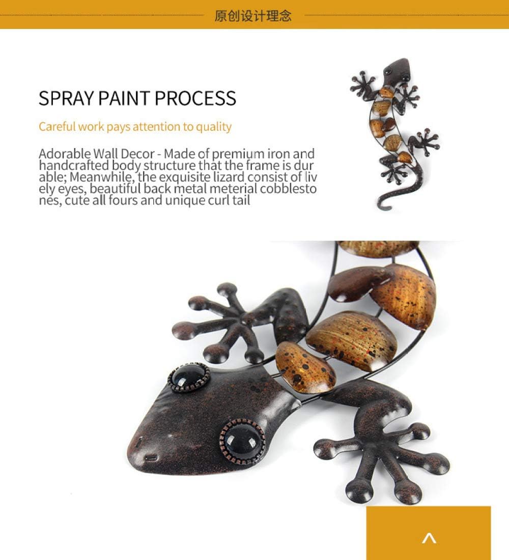 Metal Gecko Wall Statues (2 Pack) K8916