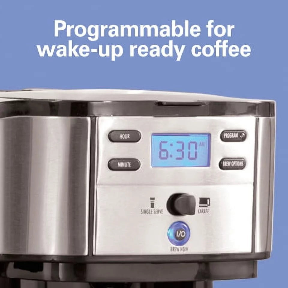 2-Way Coffee Maker, Single-Serve or 12 Cups, Glass Carafe, Black G6027