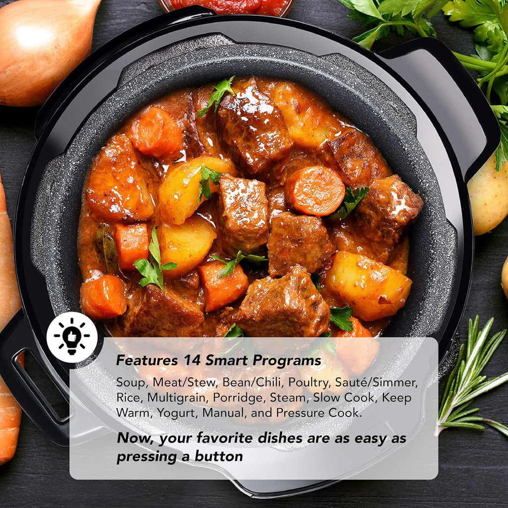 12-in-1 6 Quart Electric Pressure Cooker with LED Display P129