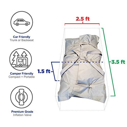 12ft 6in Inflatable Dinghy Boat Tender White Gray C55634