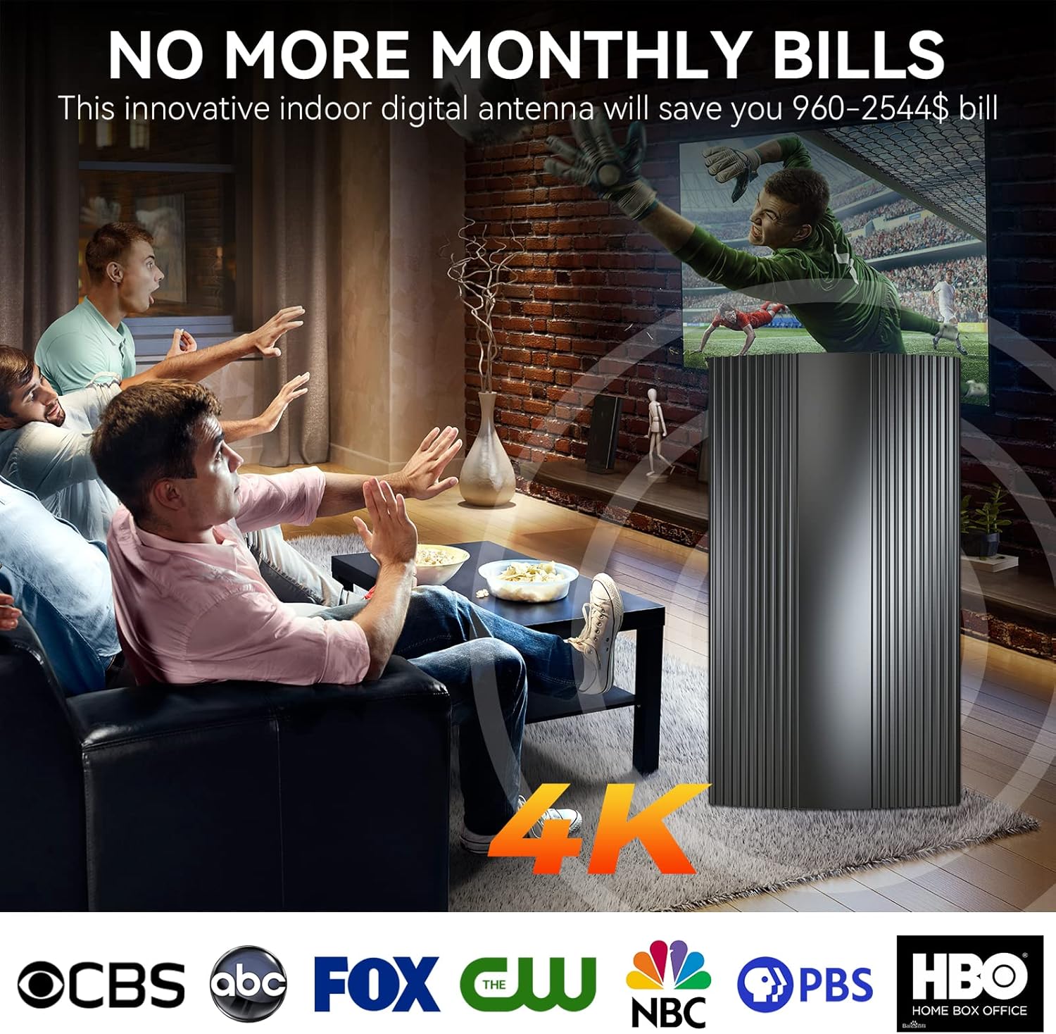 Digital HD TV Antenna with 28ft Coaxial Cable Y84064